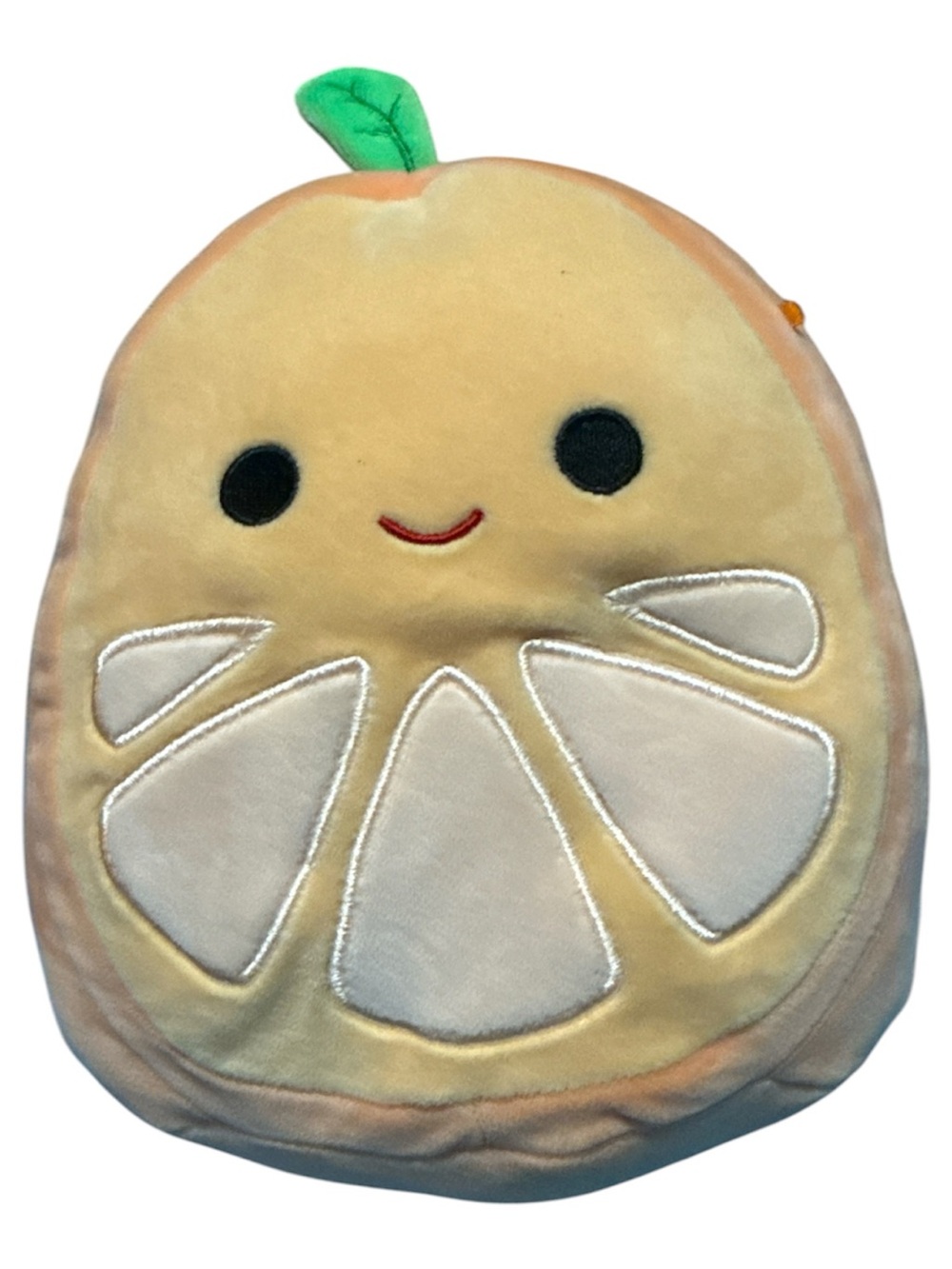 Squishmallows Cream Citrus Slice Plush with Green Leaf